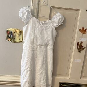 art class White Puff Sleeve Casual Dress